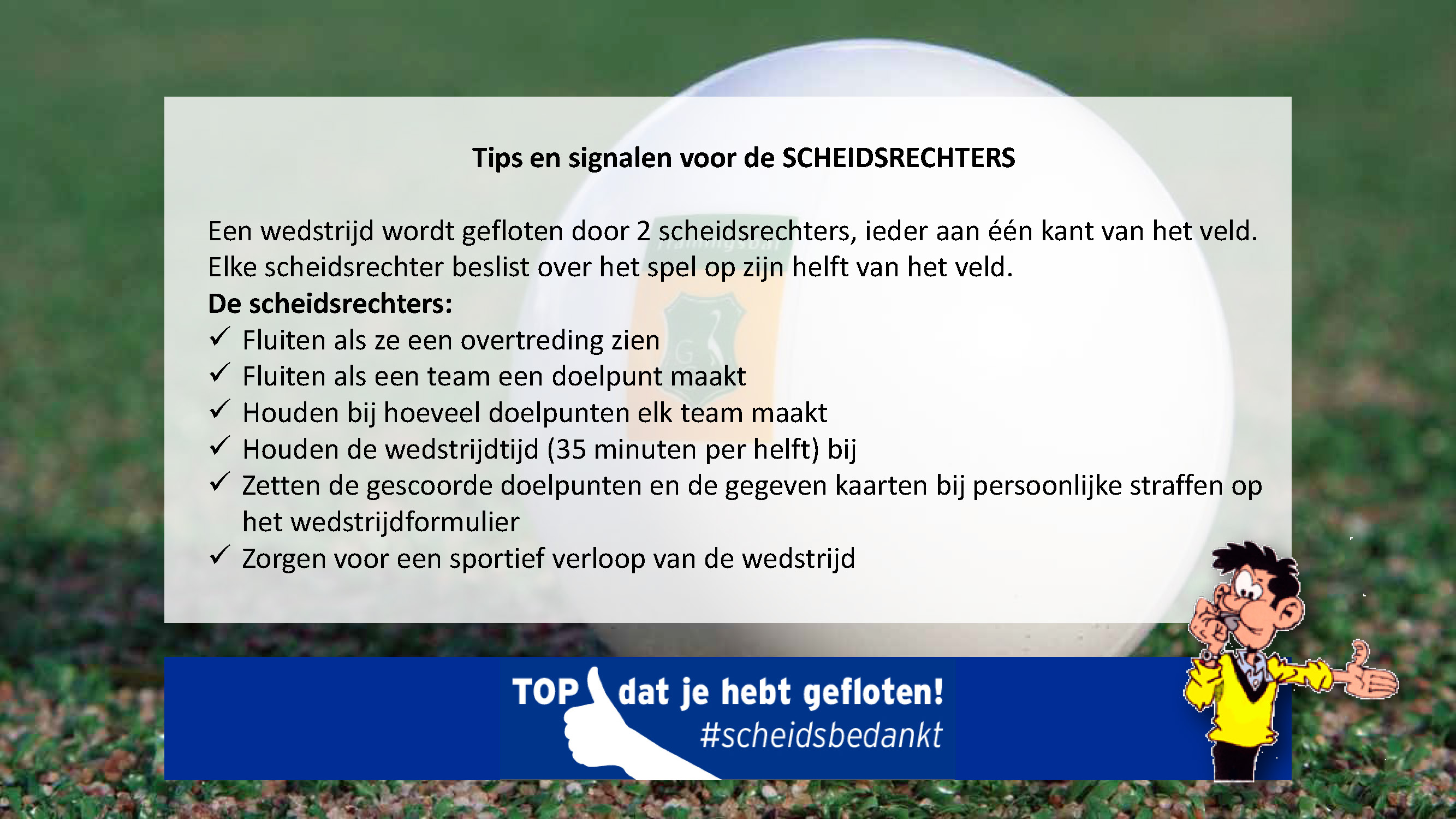 Signalen van scheidsrechters Groen-Geel